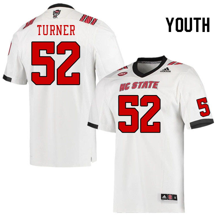 Youth #52 Patrick Turner North Carolina State Wolfpacks College Football Jerseys Stitched-White
